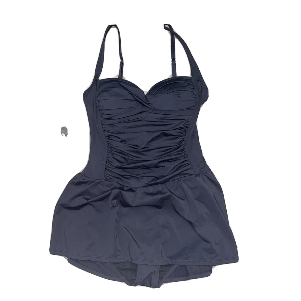 NEW Women's 2 BAMBOO Black One Piece Swimsuit w/ Convertible Straps Size Small